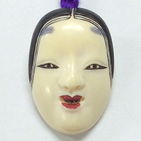 【本象牙】職人手作り 象牙の根付ストラップ / 甲面(上) №52