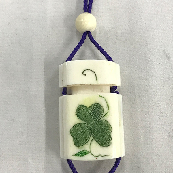 【本象牙】職人手作り 象牙の根付ストラップ / 印籠 №71