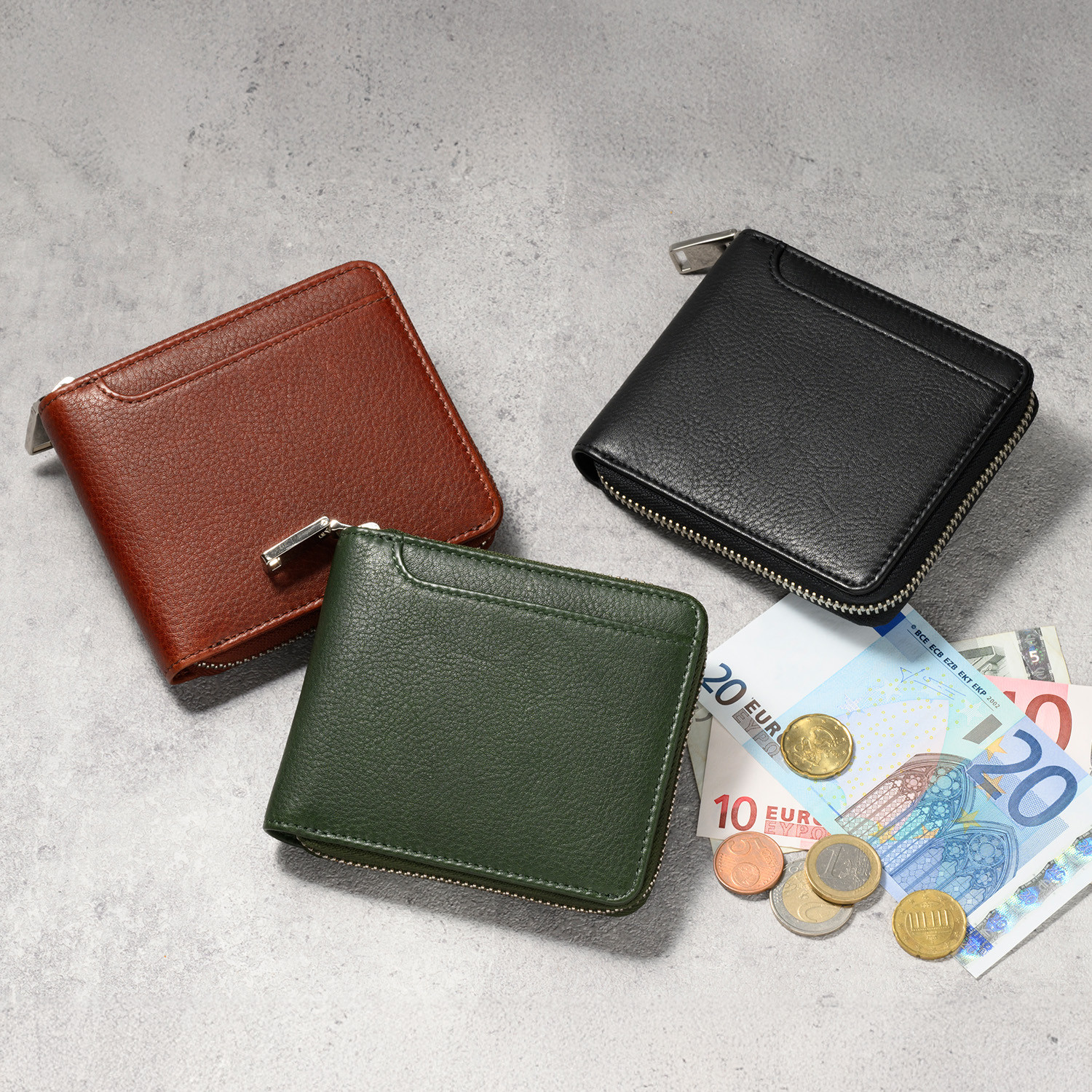 ミラグロ 牛革ソフトミリング・ラウンドファスナー2つ折り財布 オイルドレザー MILAGRO[SL-M-2984]