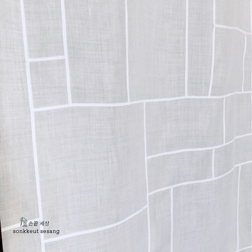 ポジャギ ホワイトリネン クロス