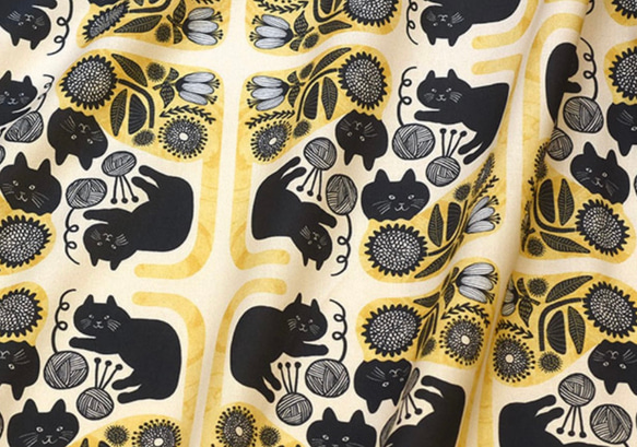 ❤️ハル様専用可愛い黒猫さんとお花柄トートバッグ❤️ 1枚目の画像