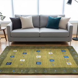 ペルシャ　ギャッベ ミニマット 39×44.5 アイボリー　ザクロの木 ペルシャ ギャッベ ミニマット 38×39 アイボリー ザクロの木