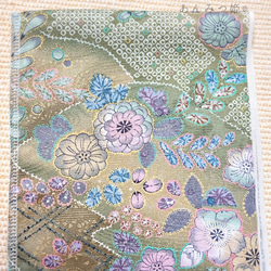 正絹の半衿  鶯色の花文様【あと2点】 8枚目の画像