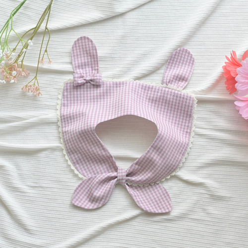 ギンガムチェックのセーラーカラー付襟】うさ耳 セーラーカラー ギフト