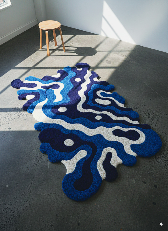 特大サイズ》タフティングラグ『Ocean』【受注制作品】 カーペット