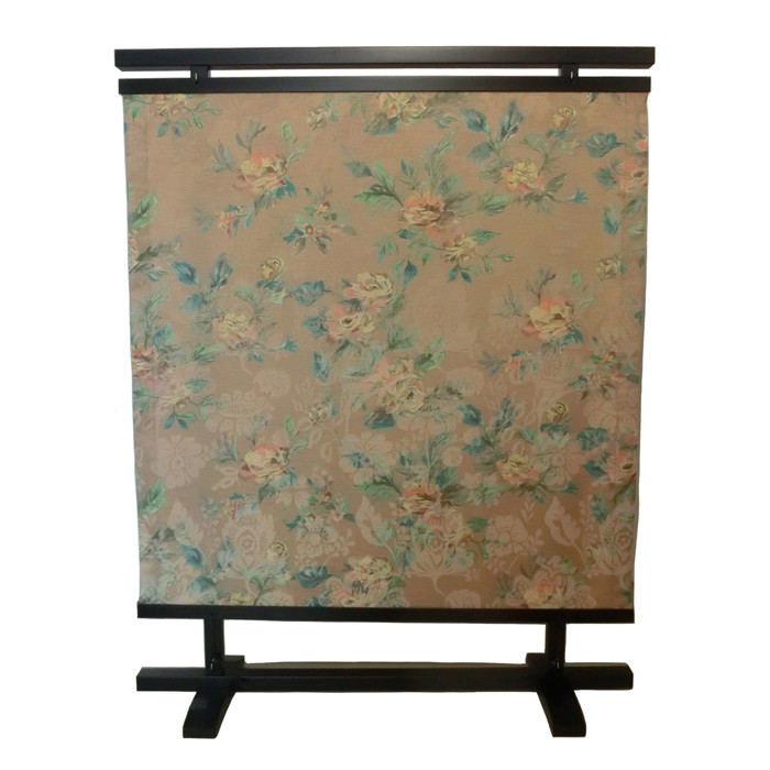 花柄 タペストリー ついたて   ブラックフレーム