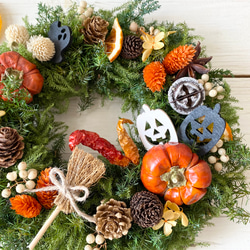 ミニパンプキンのハロウィンリース 5枚目の画像
