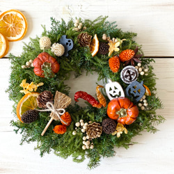 ミニパンプキンのハロウィンリース 7枚目の画像