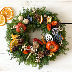 ミニパンプキンのハロウィンリース 1枚目の画像