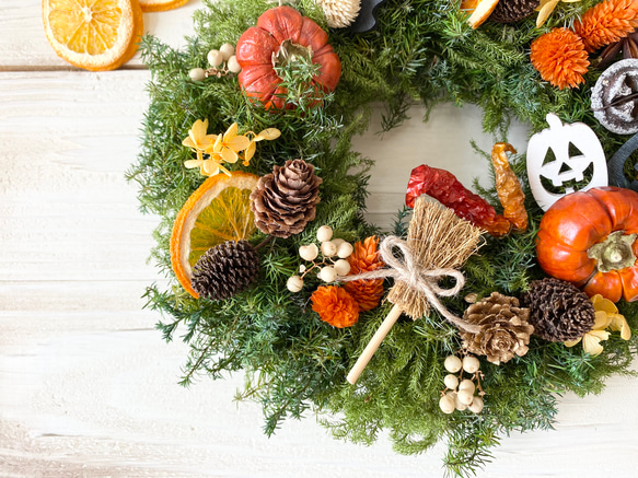 ミニパンプキンのハロウィンリース 3枚目の画像