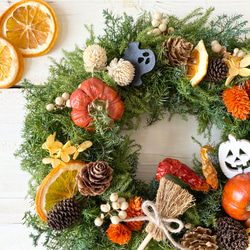 ミニパンプキンのハロウィンリース 2枚目の画像