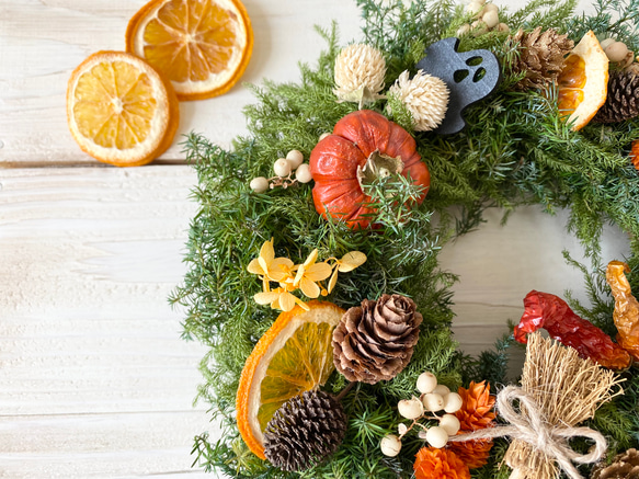 ミニパンプキンのハロウィンリース 6枚目の画像