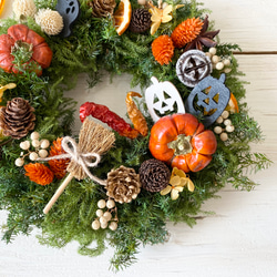ミニパンプキンのハロウィンリース 4枚目の画像