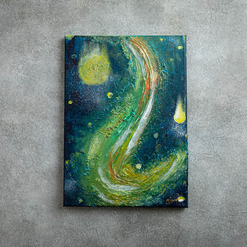 額付原画 抽象画 テクスチャーアート【水路の光】 絵画 Chouga 通販