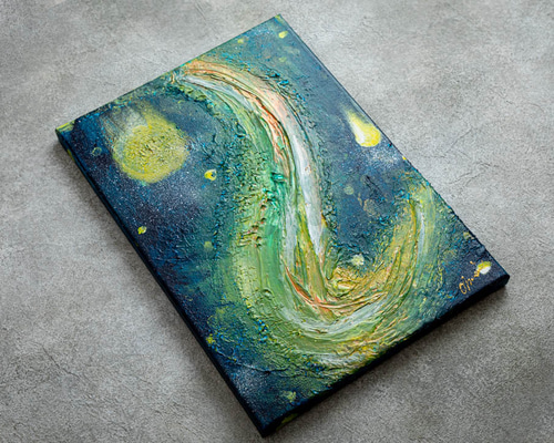 額付原画 抽象画 テクスチャーアート【水路の光】 絵画 Chouga 通販