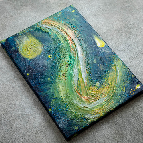 額付原画 抽象画 テクスチャーアート【水路の光】 絵画 Chouga 通販