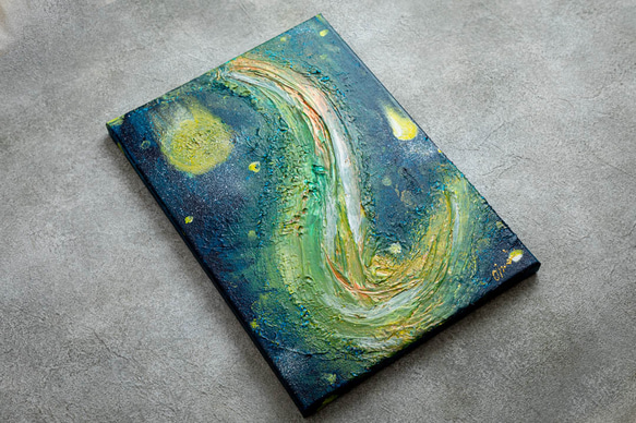 額付原画 抽象画 テクスチャーアート【水路の光】 絵画 Chouga 通販