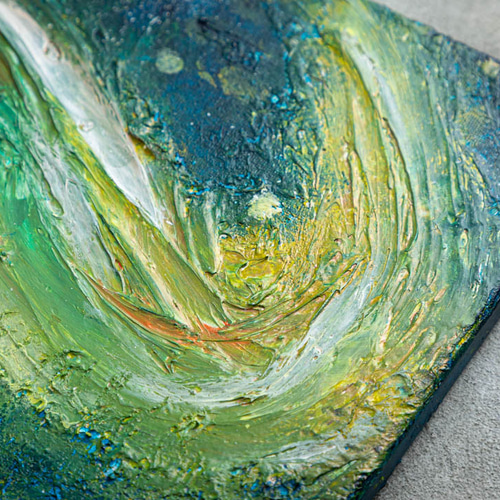 額付原画 抽象画 テクスチャーアート【水路の光】 絵画 Chouga 通販