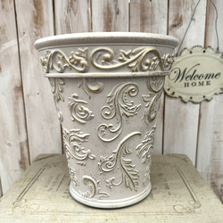 グラスファイバー ゴブレット ホワイト フラワー 植木鉢 プランター 鉢