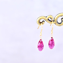 【お試し】スワロフスキー・フューシャの一粒ピアス／イヤリング＼トライアル・キャンペーン／｜クリスマス 5枚目の画像