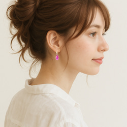 【お試し】スワロフスキー・フューシャの一粒ピアス／イヤリング＼トライアル・キャンペーン／｜クリスマス 6枚目の画像