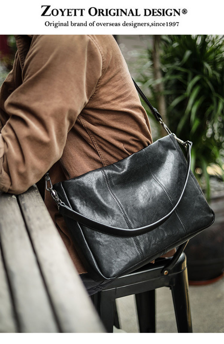 本革のメンズ秋冬の新作は肩に肩をかけて脇の下にトートバッグ大容量のリュックサック通勤レジャー男性モデルです