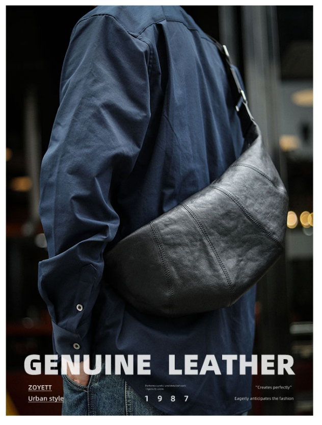 佐也の高級質感の新型の本革の饺子の包みの潮流の胸の包みのシンプルな可働の牛角の包みの柔らかいショルダーバッグに合わせるこ