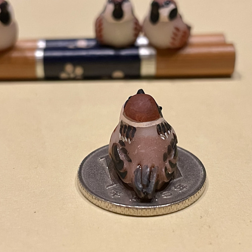 【セール・新品】 つくばいに雀　ミニチュア　インテリア　蹲　スズメ　つくばい つくばい 雀 ミニチュア インテリア 蹲 スズメ つくばい