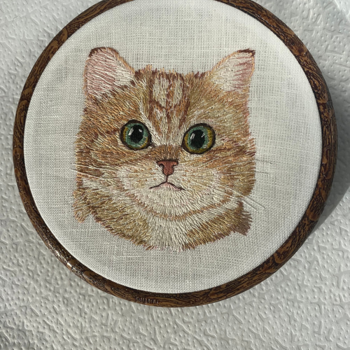 猫の刺繍アート フレーム付き 59da0f1deff3ad5be04390e4350150