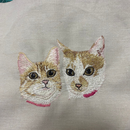 うちの子オーダー2025 猫とネームor猫とお花 手刺繍のフレーム その他