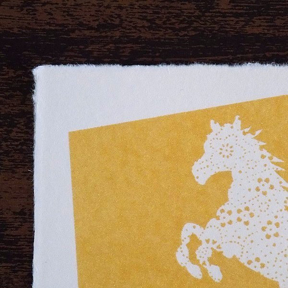 オーダー　202６年　干支　「午」　金泥加工　和紙製ポストカード　 7枚目の画像