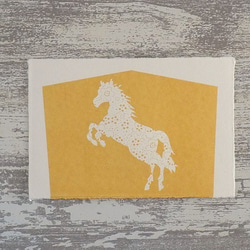 オーダー　202６年　干支　「午」　金泥加工　和紙製ポストカード　 3枚目の画像