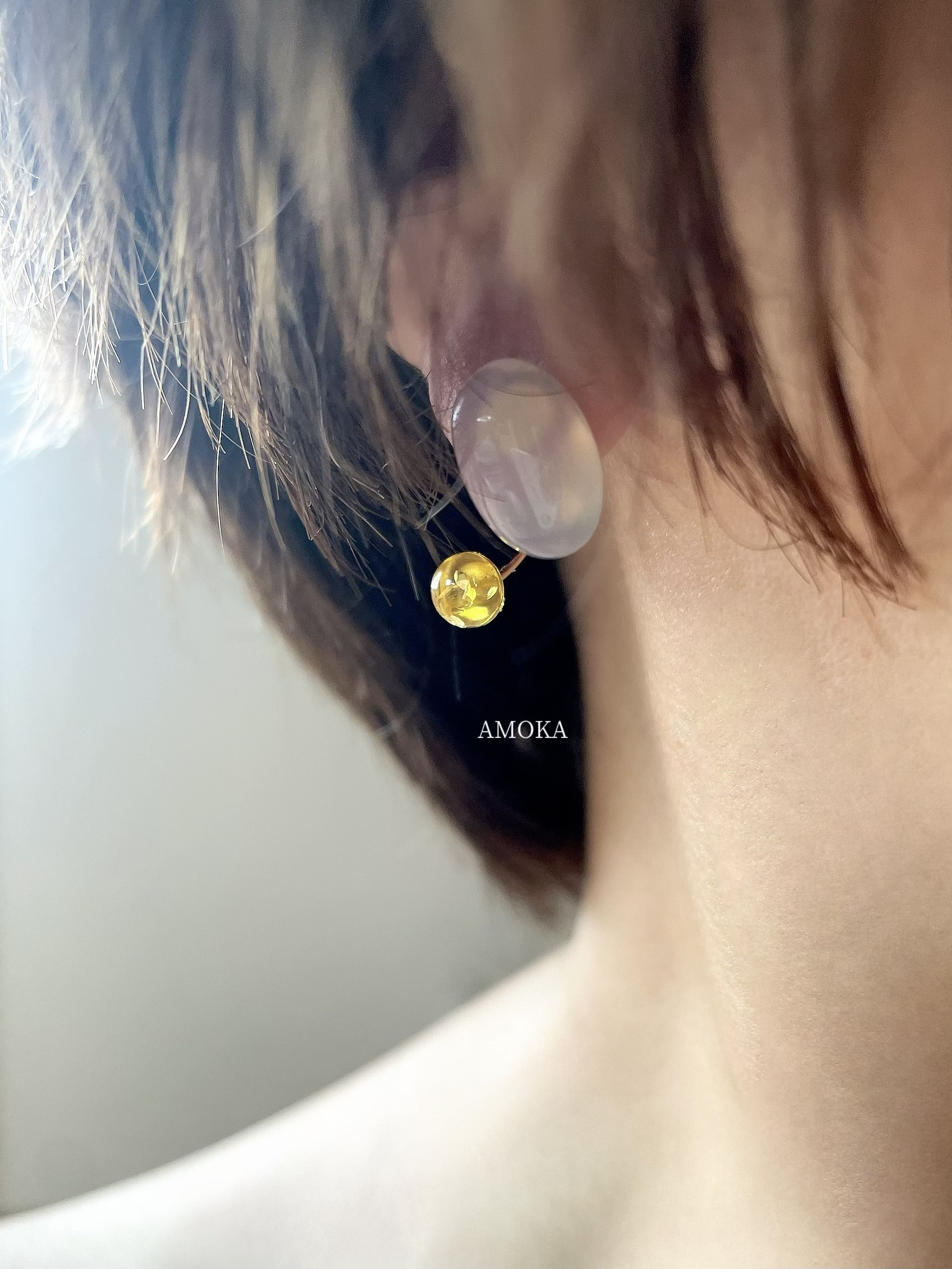 【洗練と遊び心】　　Amber Orbit（アンバー・オービット)グレーオニキス×アンバー