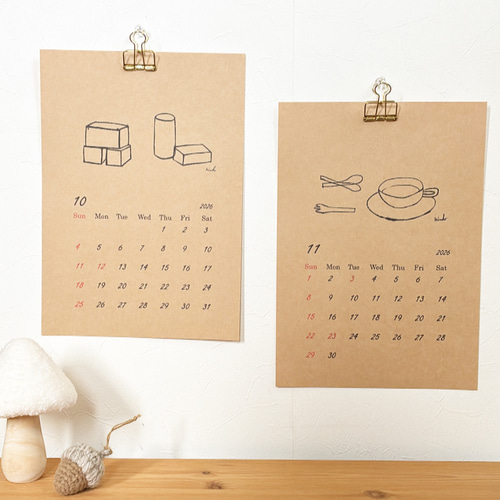 2026年カレンダー happy ordinary daysカレンダー＊壁掛けカレンダー