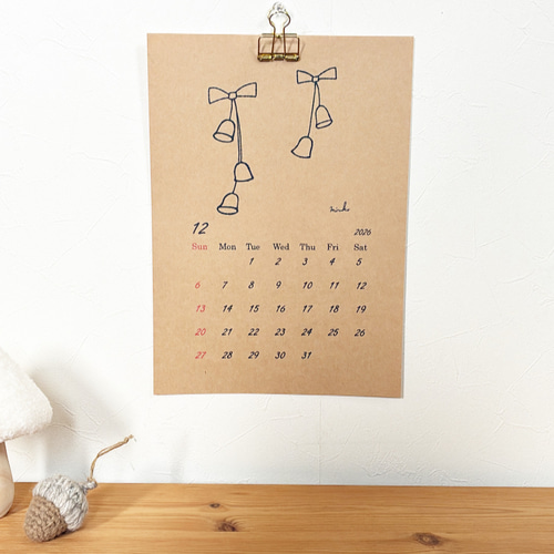 2026年カレンダー happy ordinary daysカレンダー＊壁掛けカレンダー