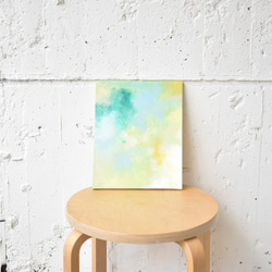 キャンバスアート 抽象画 グリーン ふわふわ 絵画 あらきち 通販