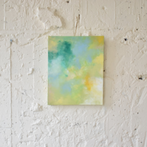 キャンバスアート 抽象画 グリーン ふわふわ 絵画 あらきち 通販