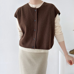 カシミヤ混ニットベスト トップス 秋冬 新作 ホールガーメント無縫製