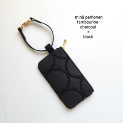 【スマホショルダー】ミナペルホネン タンバリン charcoal × black スマホショルダー ミナペルホネン タンバリン グレースマホ