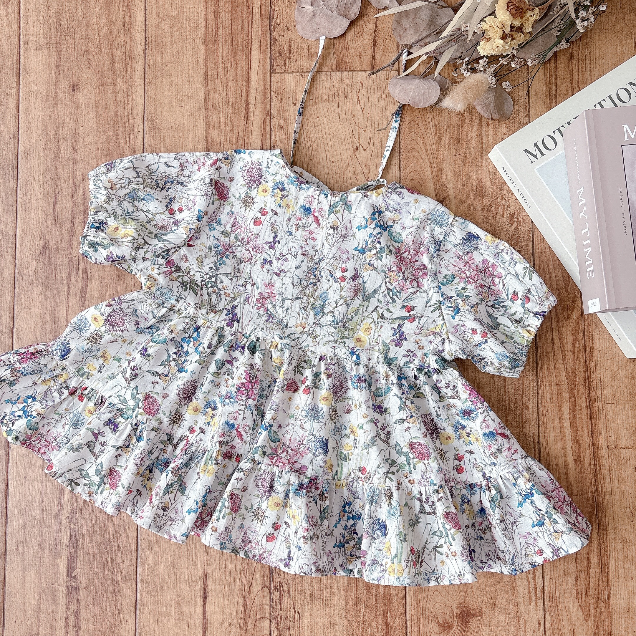 baby♡半袖ティアードプルオーバー♡リバティ タナローン ワイルド・フラワーズ 80size