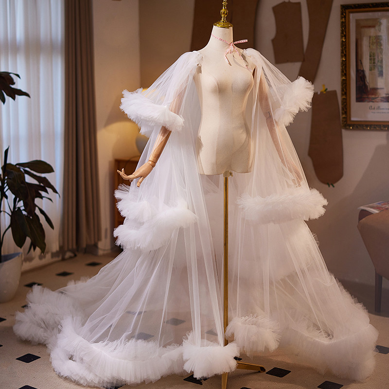 ケープ トレーン 裾引き 白 豪華 DIY 肩飾り アクセサリー パーティー ウェディングドレス DTY231