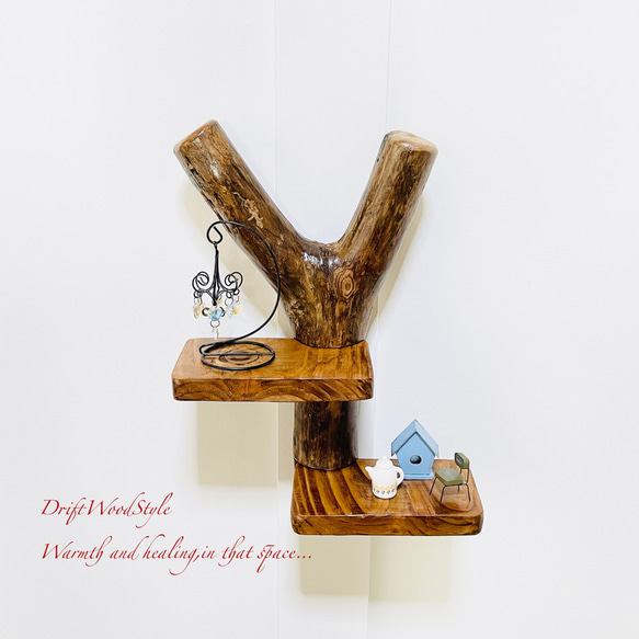 自由にアレンジできる流木板のウォールシェルフ ラック ディスプレイ 壁掛け 棚 北欧 N4 5枚目の画像