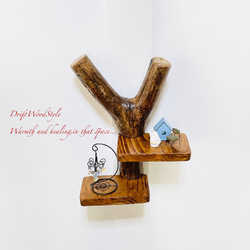 自由にアレンジできる流木板のウォールシェルフ ラック ディスプレイ 壁掛け 棚 北欧 N4 2枚目の画像