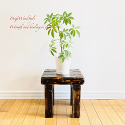 焼き色が渋い味のある流木スツール 椅子 ベンチ 木製 ヴィンテージ N2 1枚目の画像