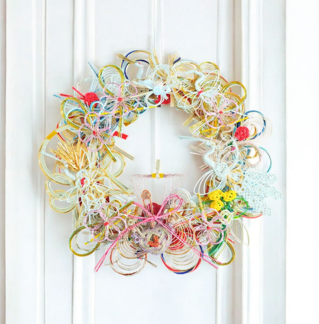 ご祝儀袋リメイク リース (L)サイズ直径約30cm 水引【51個〜】ご祝儀袋アート 結婚式 水引アート 御祝儀袋