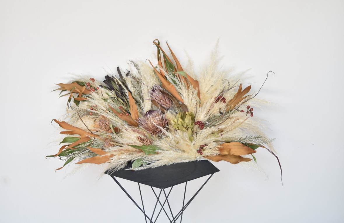 光触媒コーティング済【絵になるドライフラワー】大型パンパスボード/ドライフラワーアート/ウォールアート/