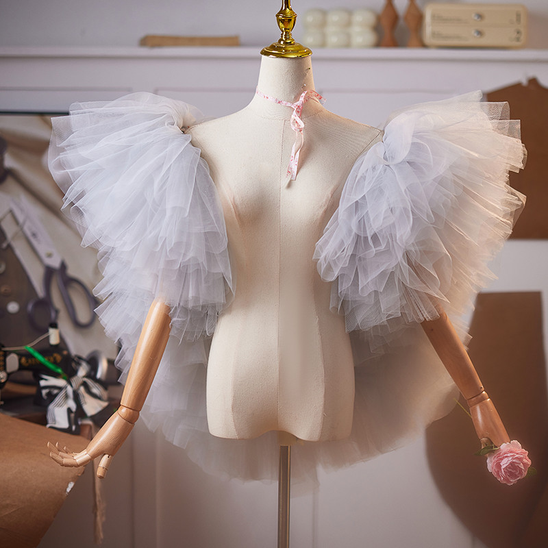 オフショルダー ライトグレー DIY 高級感 肩飾り ドレスアクセサリー パーティー ウェディングドレス DTY200