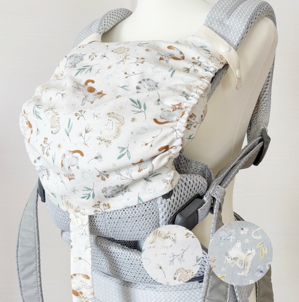 新商品☆抱っこ紐用スリーピングフードカバー☆ベビービョルンHARMONY、ONEKAI、MINIなど☆猫と植物 スリング・抱っこひも ...