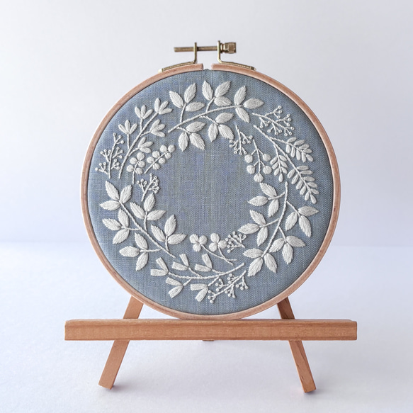 鳳凰の刺繍 オーバル型インテリア DMC 刺しゅう枠 横オーバル 楕円型 W182×H132mm □ トルコ製 ブナ 天然