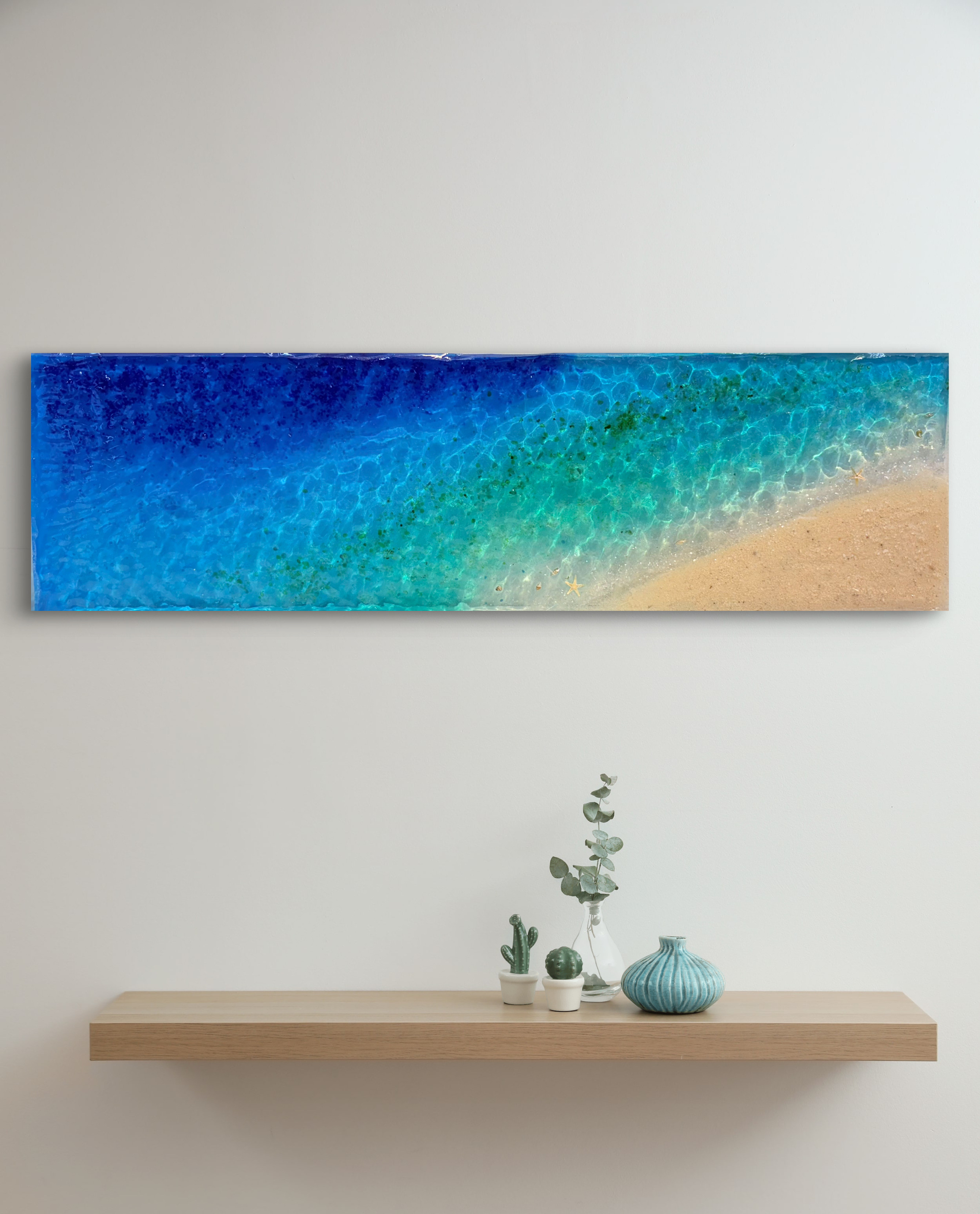 アートパネル  エメラルドの海　タイプＢ70cm×20cm
